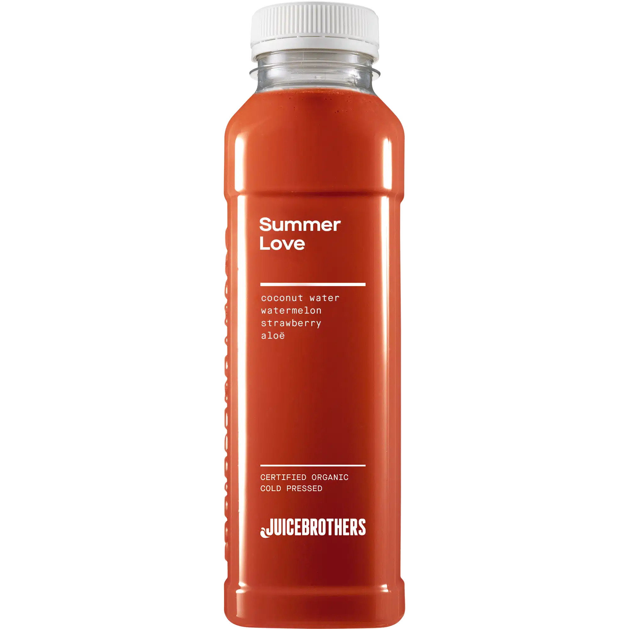 Juicebrothers Summer Love detox sap van watermeloen kokos water aardbei en aloe vera