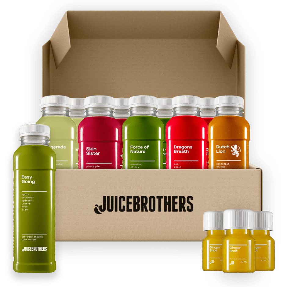 Best Sellers Pack Juicebrothers sap pakket met detox sappen voordeelpakket als groente pakket of fruit box